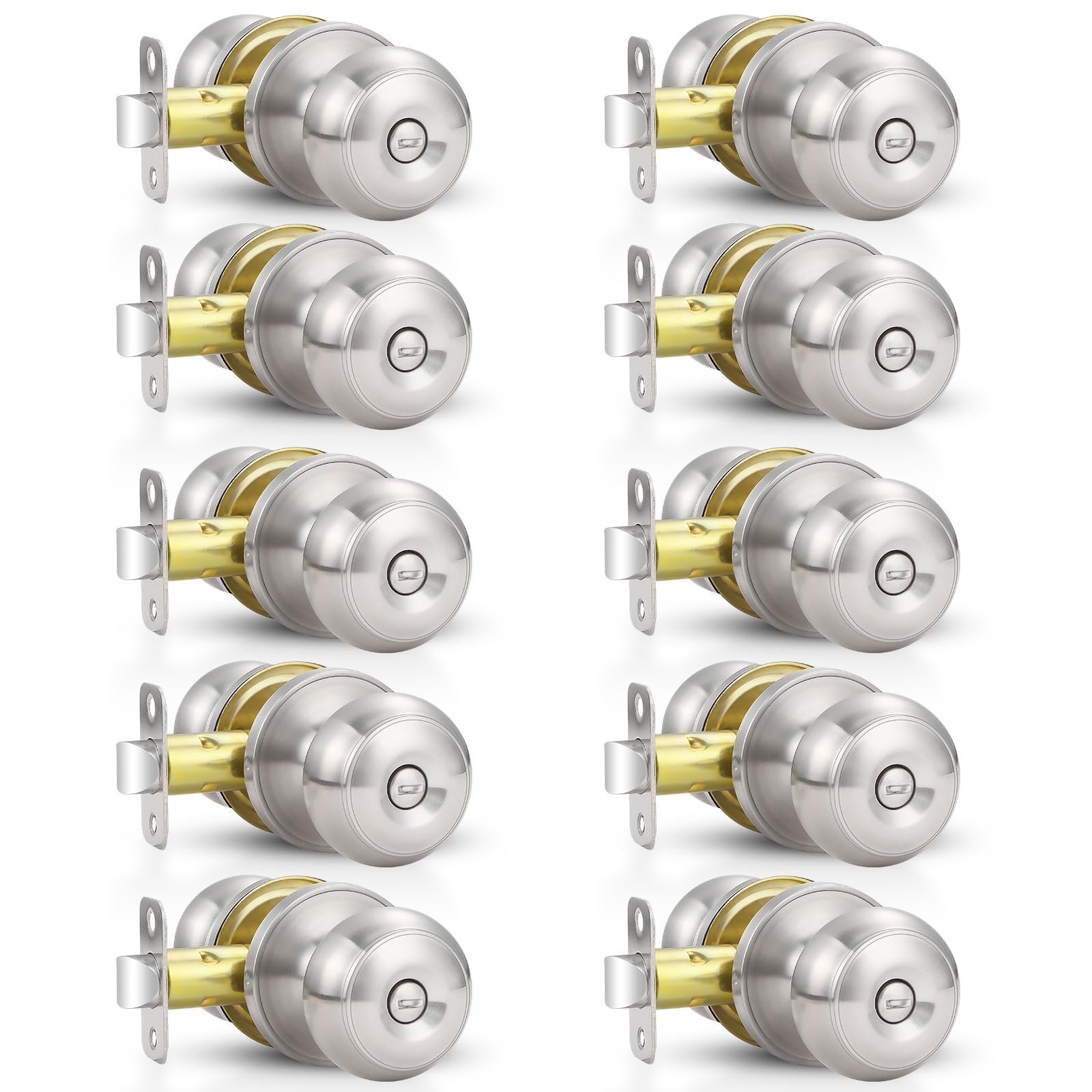 Estmoon privacy door knobs in brushed nickel for interior doors—easy installation and reliable privacy.