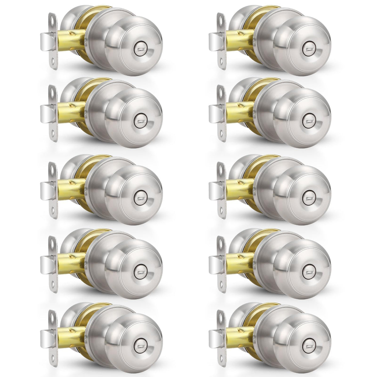 Estmoon privacy door knobs in brushed nickel for interior doors—easy installation and reliable privacy.