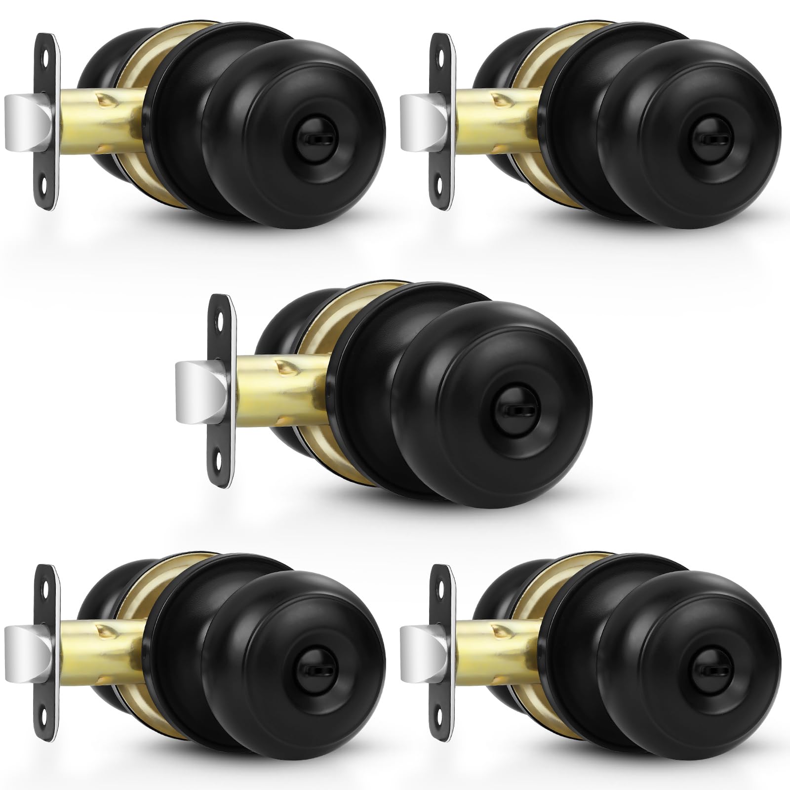Estmoon 5-pack interior knobs matte black for private spaces