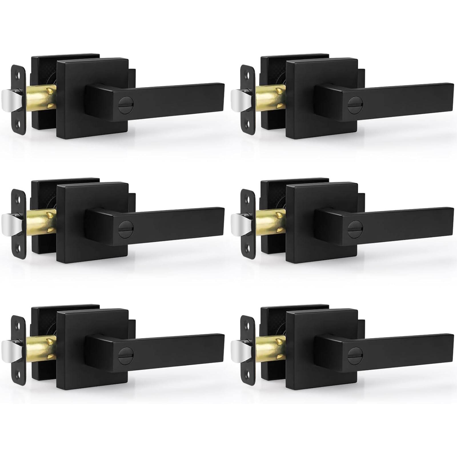 Estmoon 6-pack matte black door handle set for easy interior upgrades