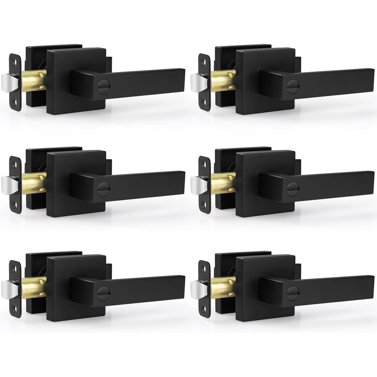 Estmoon 6-pack matte black door handle set for easy interior upgrades