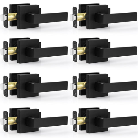 Estmoon 8-pack passage door handles with matte black finish for durability