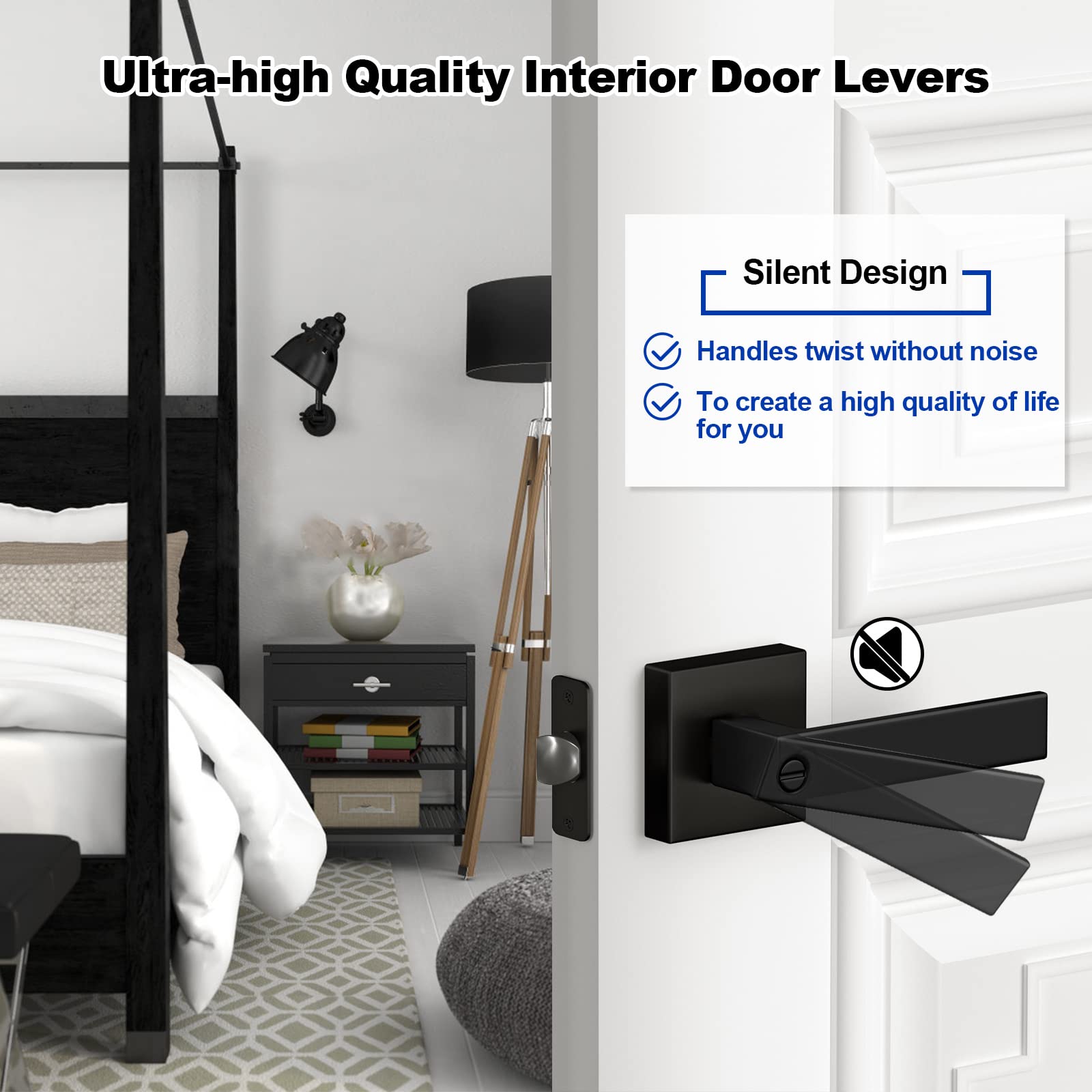 Estmoon ANSI-3 privacy lock lever suitable for bedroom or office use