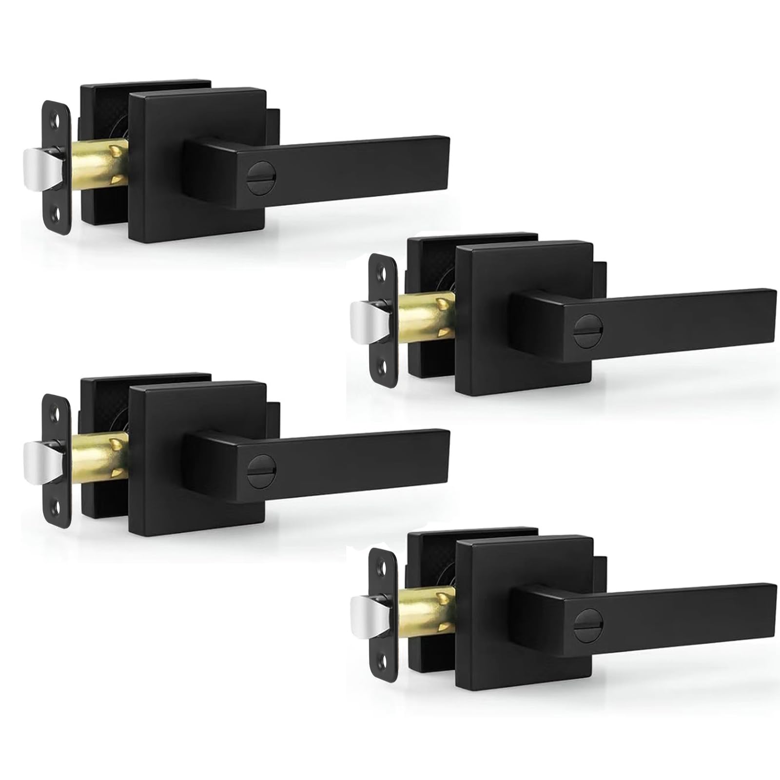 Estmoon black door handle assembly for bedrooms with privacy and durability.