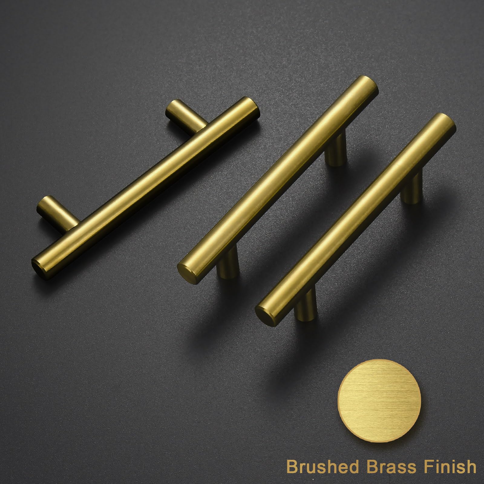 Estmoon brushed-brass cabinet pull 5in length adds modern elegance to drawers.