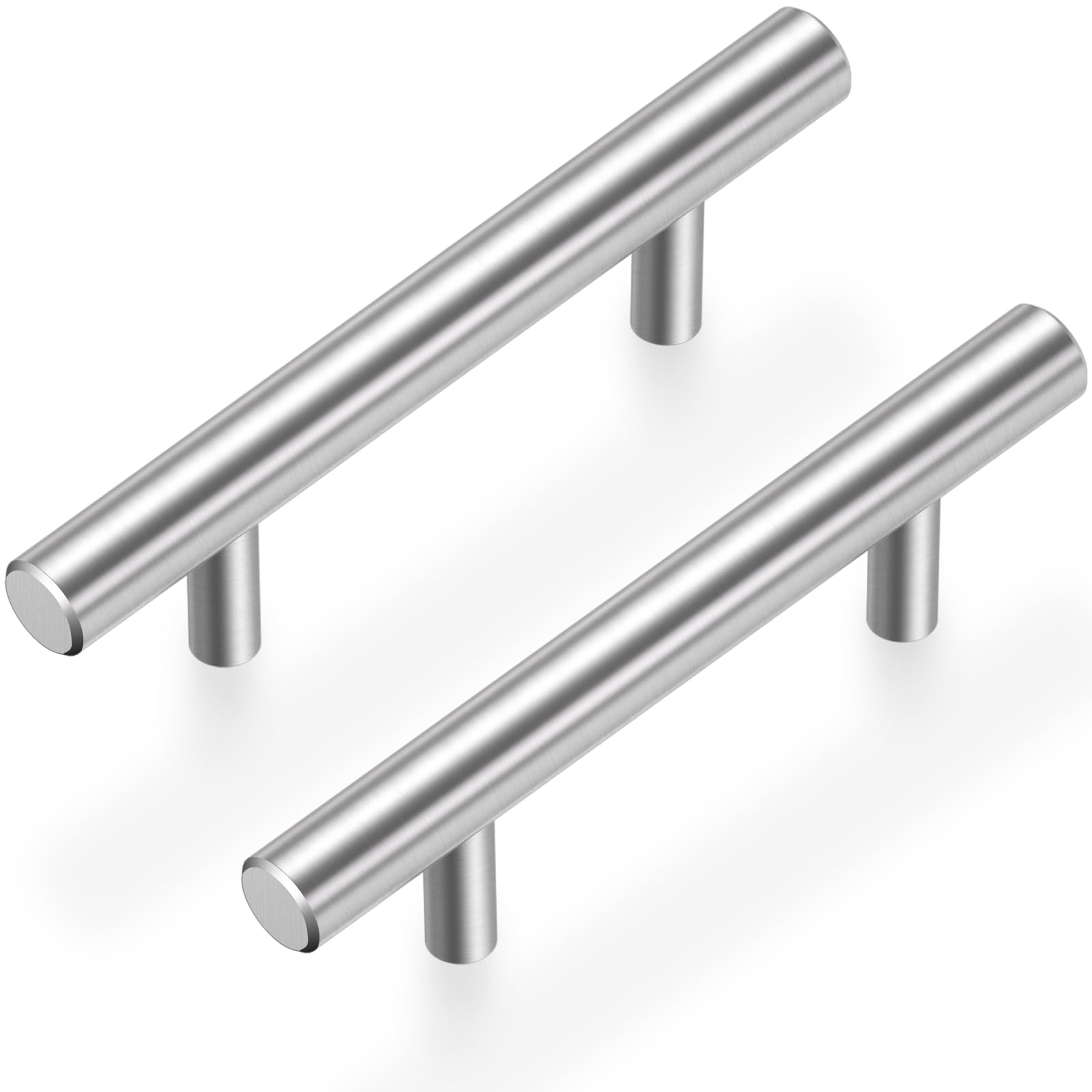 Estmoon brushed-nickel cabinet handle with 3-inch hole center for a durable kitchen update.