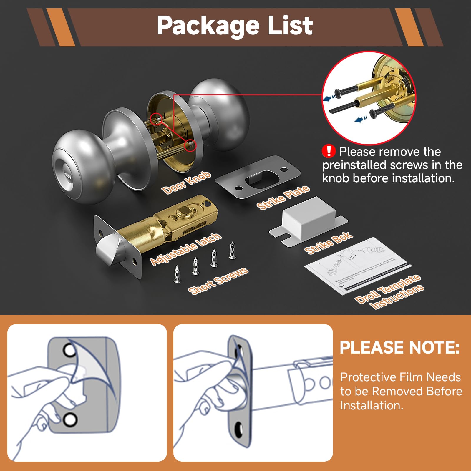 Estmoon 6-pack privacy knobs simplify upgrading multiple interior doors.