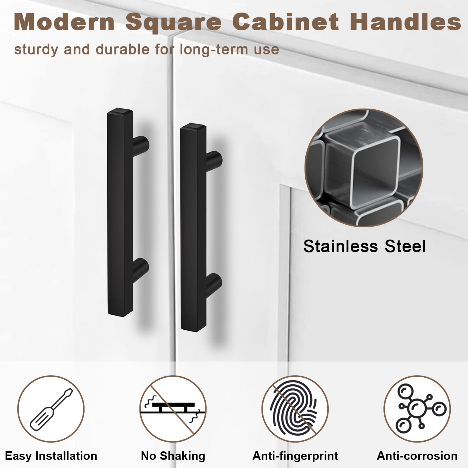 Installed Estmoon pulls on a modern drawer for a refined look.