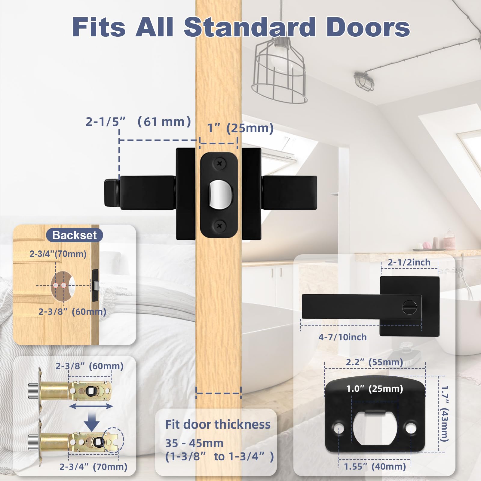 Estmoon easy-install door lever for quick DIY setup