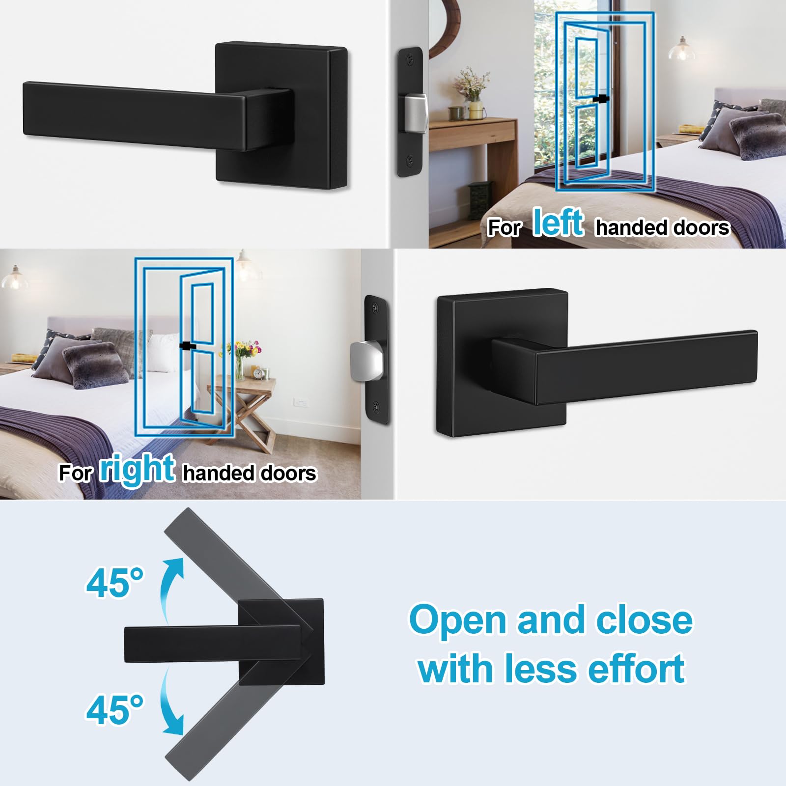 Estmoon interior knob non-locking ideal for closets and hallways.