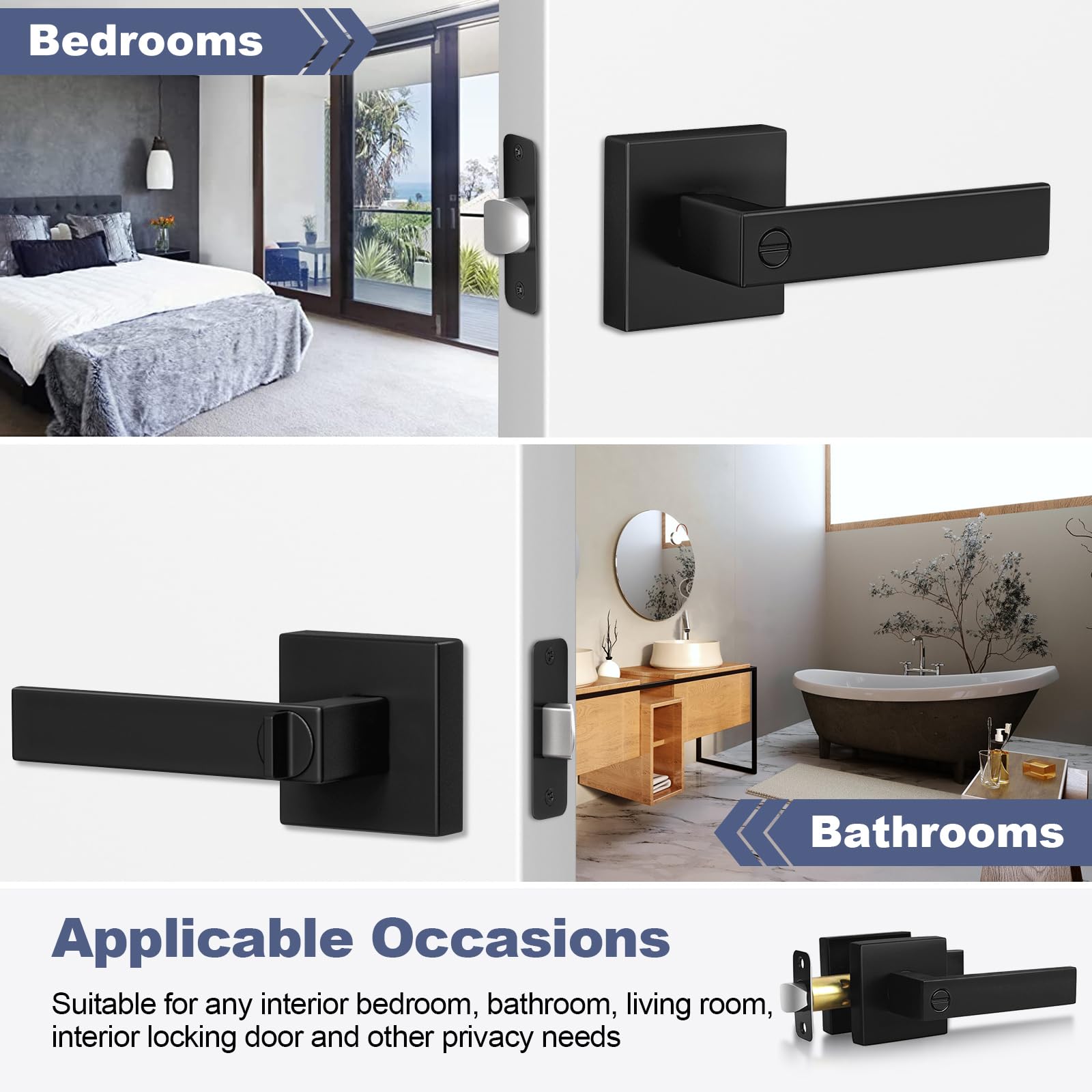 Estmoon left-right compatible lever demonstrating versatile fit
