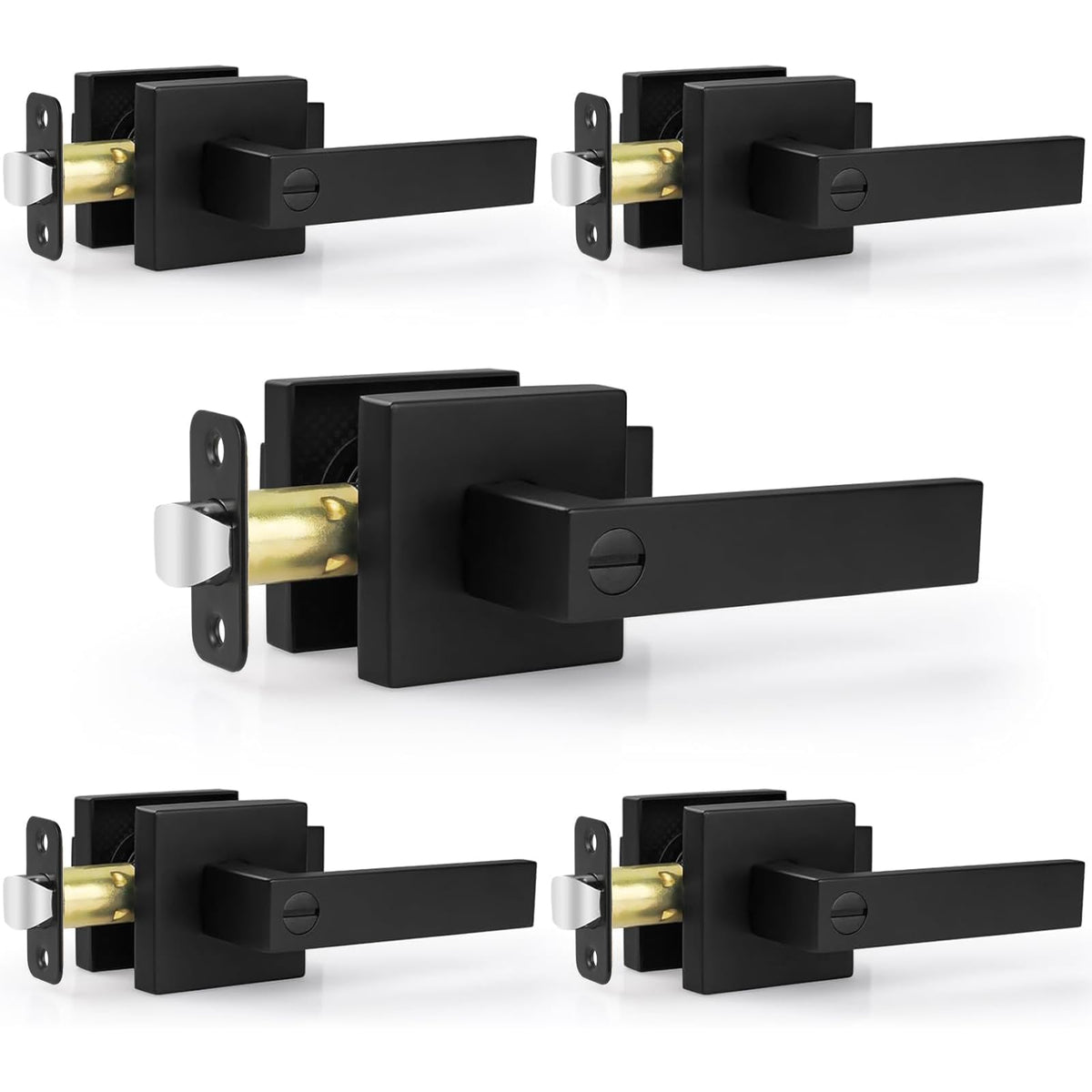 Estmoon matte black door handle front view with durable finish.
