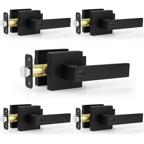 Estmoon matte black door handle front view with durable finish.