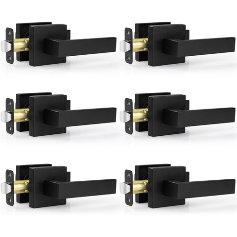 Estmoon matte black door handle set front view for durable interior doors