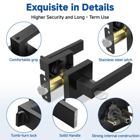 Outside view of Estmoon door knob and lock for secure access