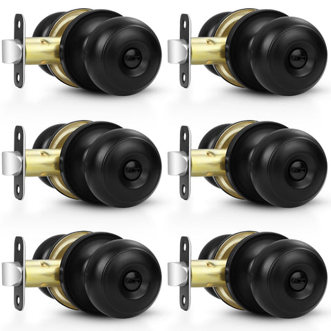 Estmoon matte black privacy door knob for bedrooms and bathrooms.