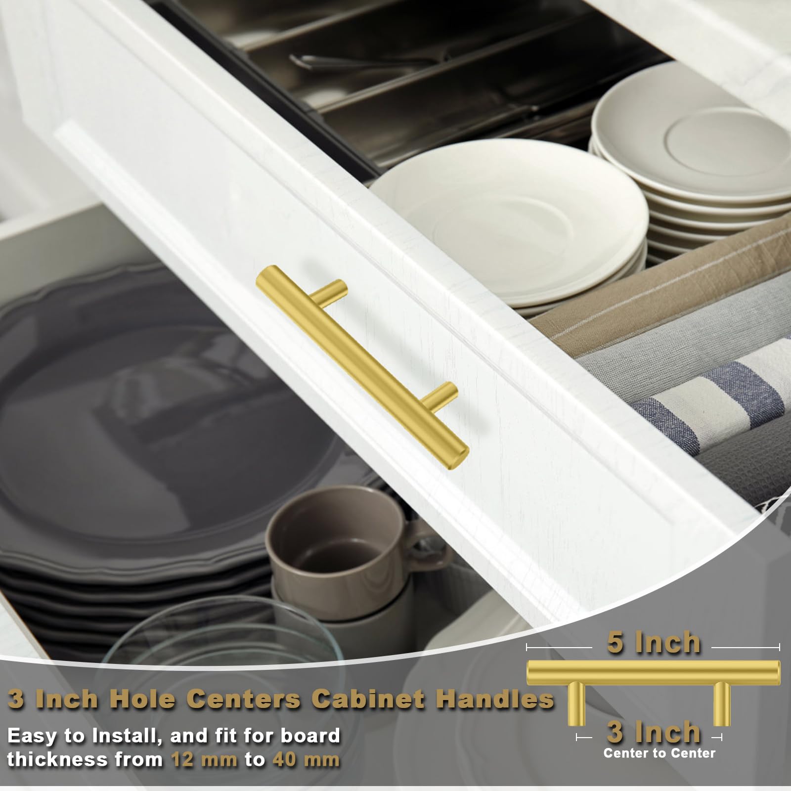 Estmoon modern kitchen hardware with brushed finish updates furniture fronts elegantly.