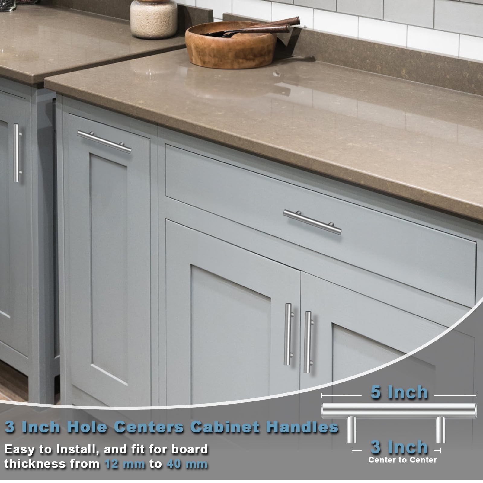 Estmoon packaged cabinet handles set of 30 ready for installation.