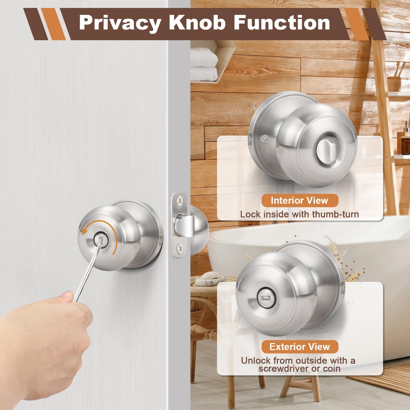 Estmoon privacy knob inner turn-button illustrates inside locking mechanism