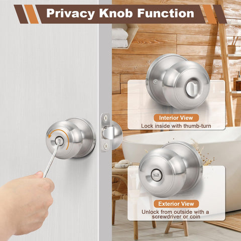 Estmoon privacy knob inner turn-button illustrates inside locking mechanism