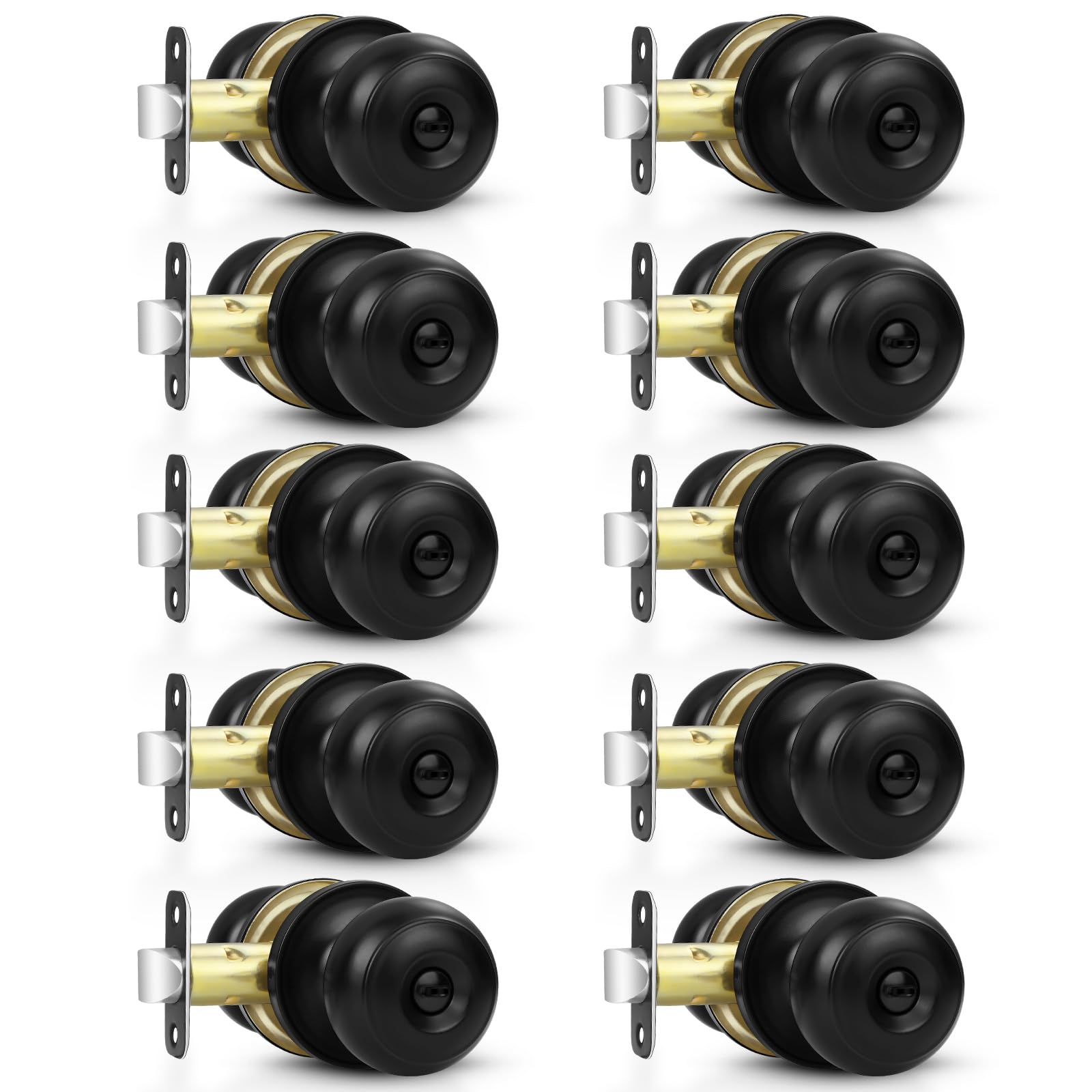 Estmoon privacy door knob in matte black for bedroom or bathroom privacy.