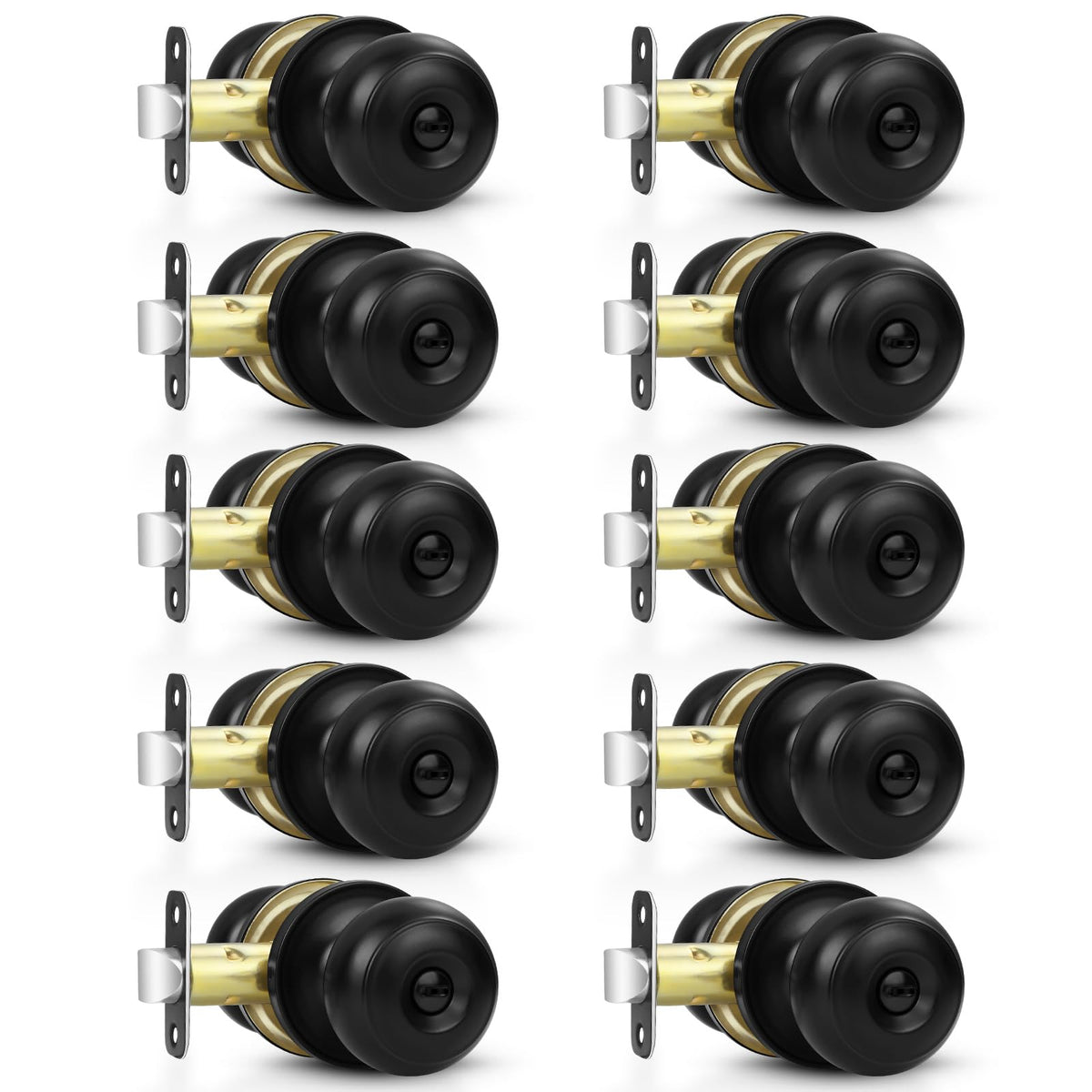 Estmoon privacy door knob in matte black for bedroom or bathroom privacy.