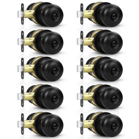 Estmoon privacy door knob in matte black for bedroom or bathroom privacy.