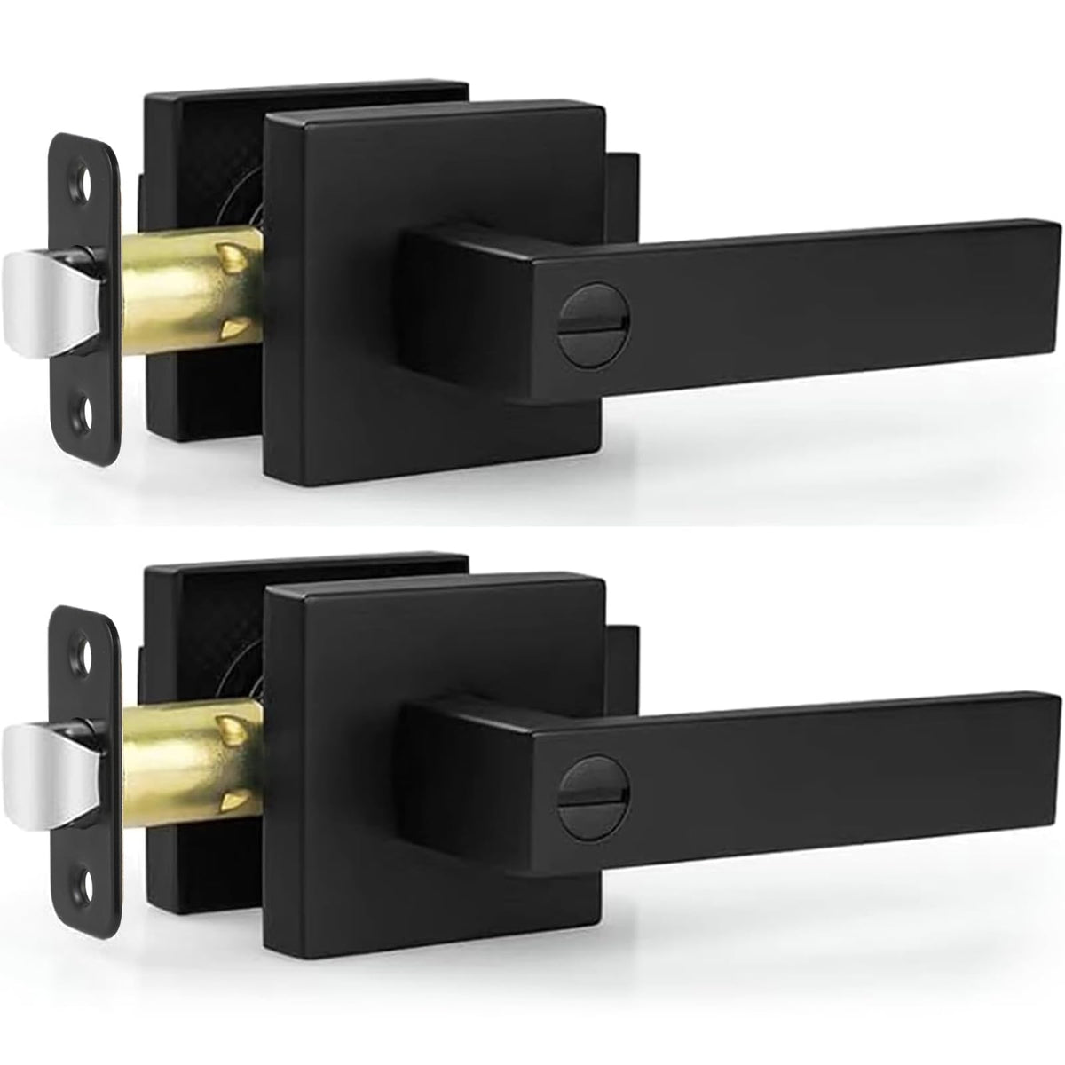 Estmoon privacy door lever matte black pack shown for quick installation