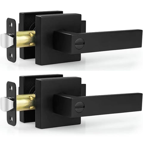 Estmoon privacy door lever matte black pack shown for quick installation