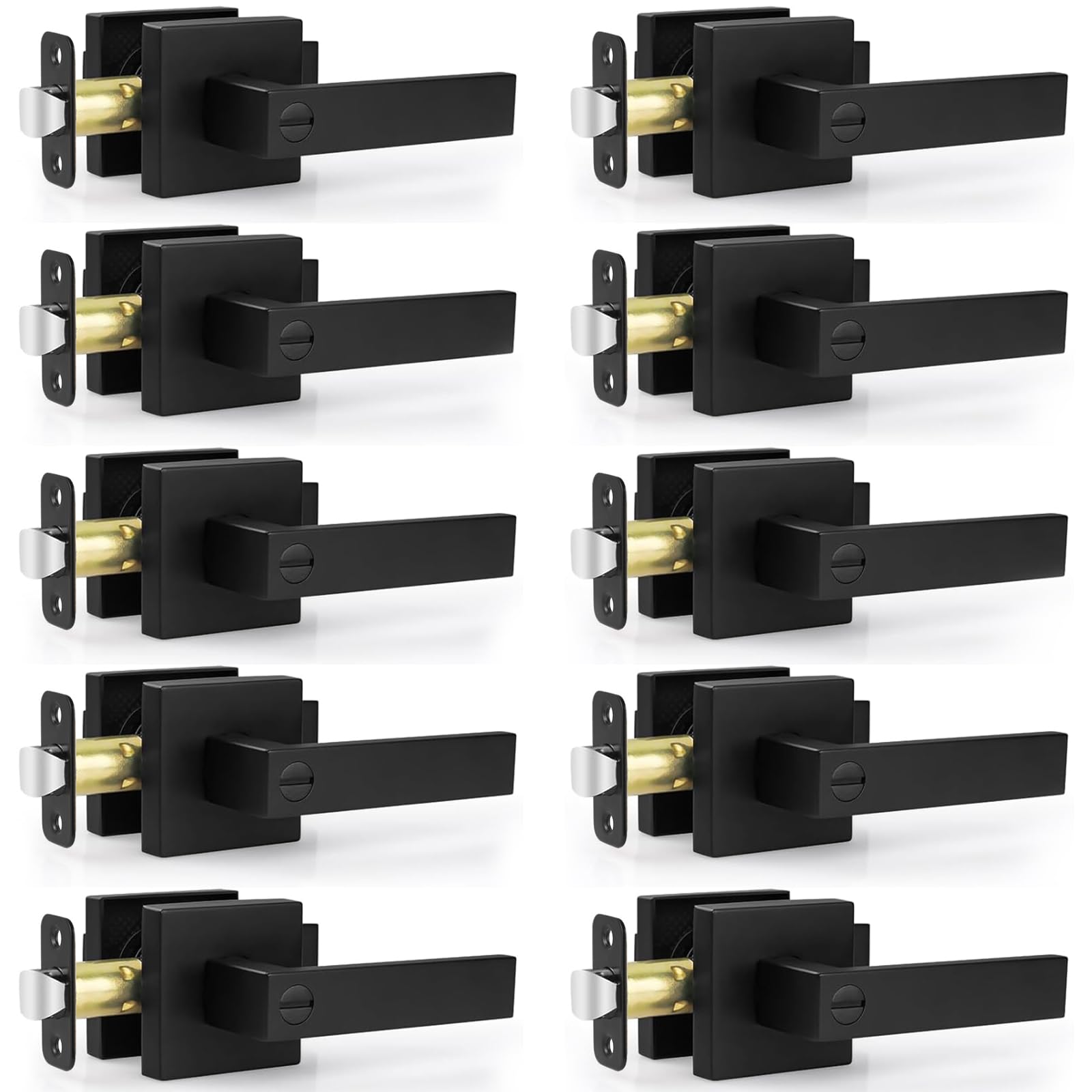 Estmoon privacy door lock front view with matte black finish for durable interior doors.