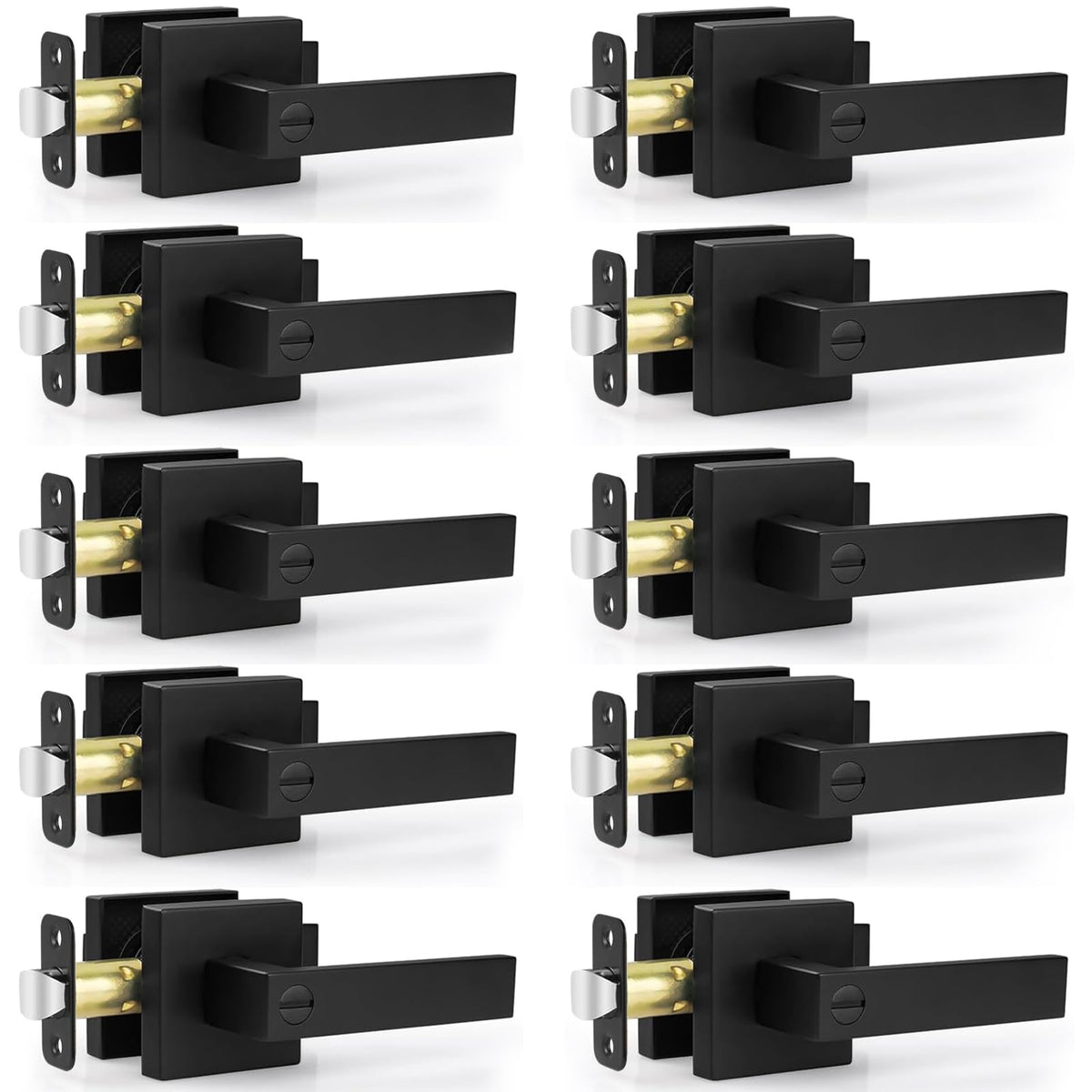 Estmoon privacy door lock front view with matte black finish for durable interior doors.