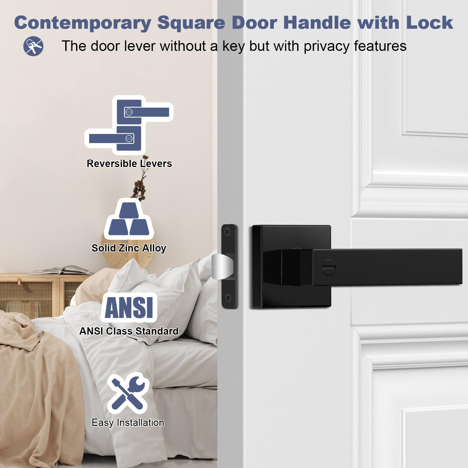 Estmoon privacy lever emergency-access view for quick outside entry