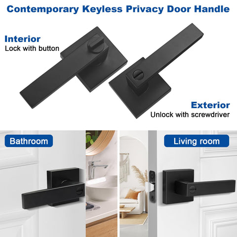 Estmoon privacy lever in use, enabling keyless locking for bedrooms or bathrooms.