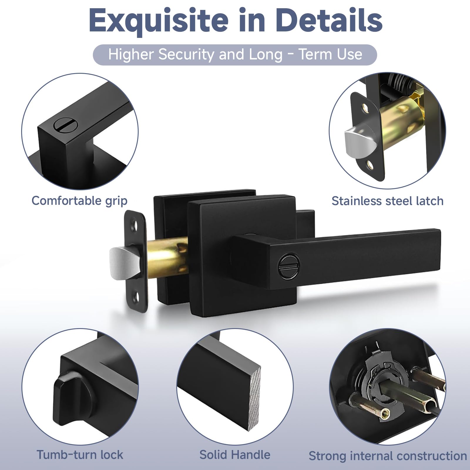 Estmoon privacy lever lock demonstrates easy inside locking and emergency outside access.