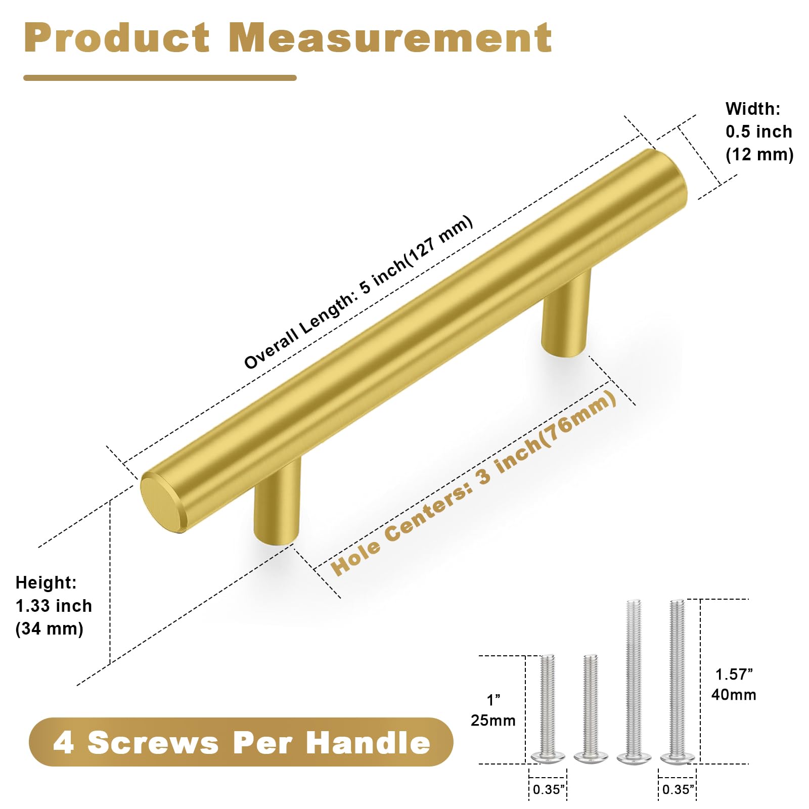 Estmoon screws included ensure quick, secure installation on cabinets and drawers.
