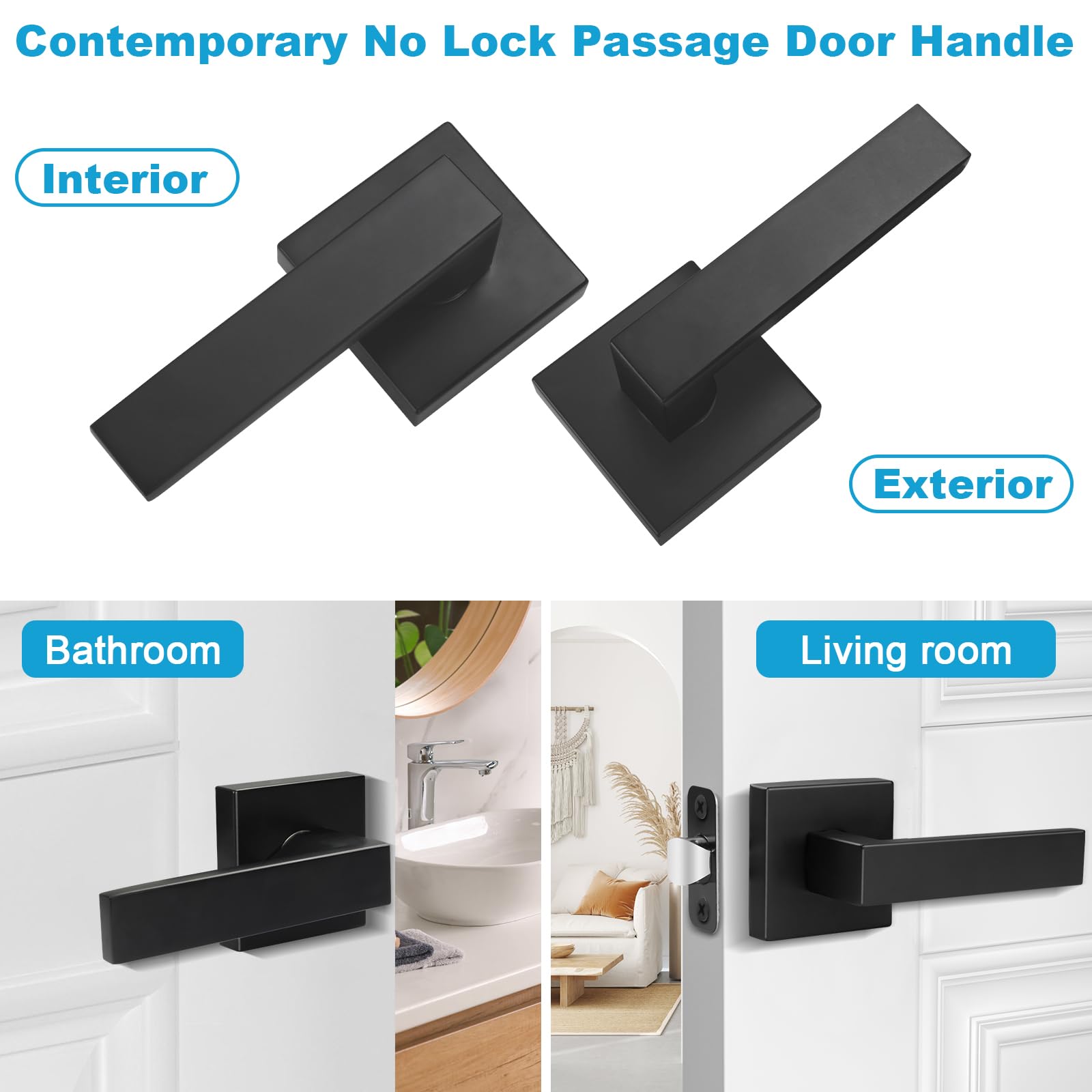 Estmoon square door lever heavy-duty design for daily reliability.