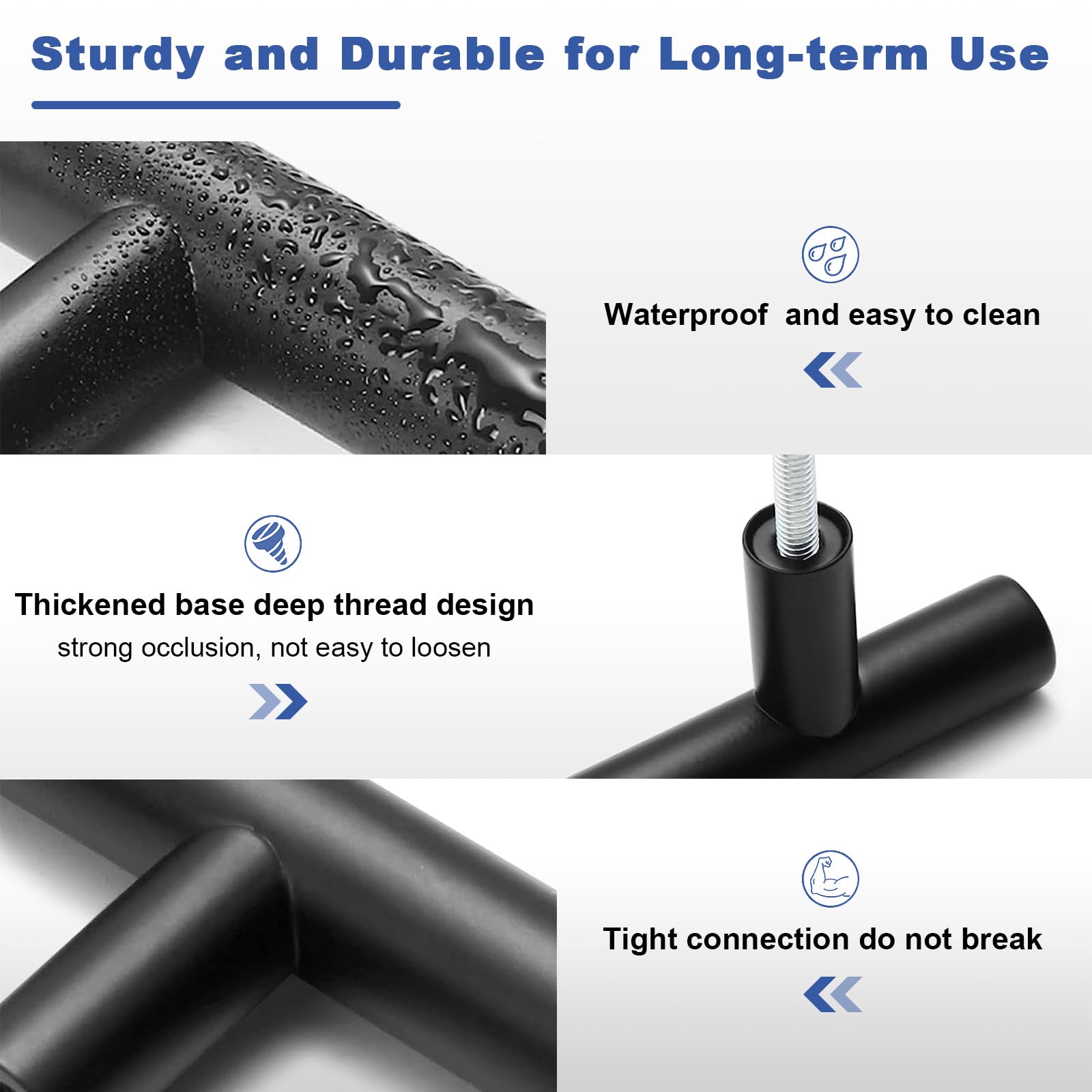 Estmoon stainless steel cabinet pulls resist rust and are easy to clean.