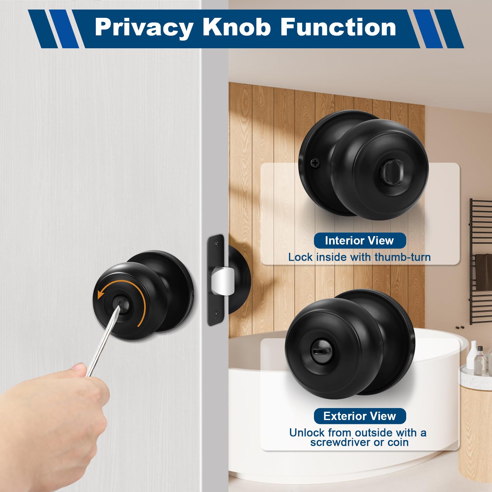 Estmoon stainless steel privacy handle with matte finish offers reliable grip