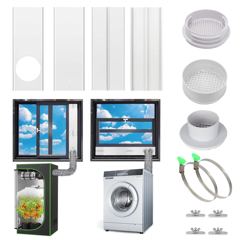Estoder AC Window Vent Kit seal plates enhance stability and reduce gaps for tight window sealing.