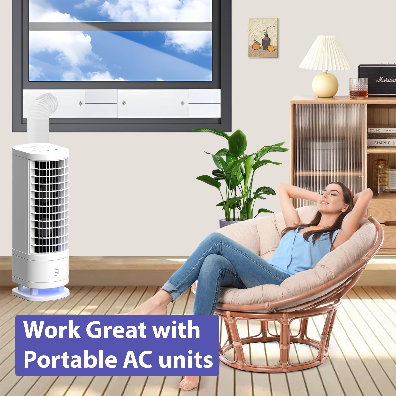 Estoder AC Window Vent Kit wide-application design fits grow tents, homes, greenhouses.