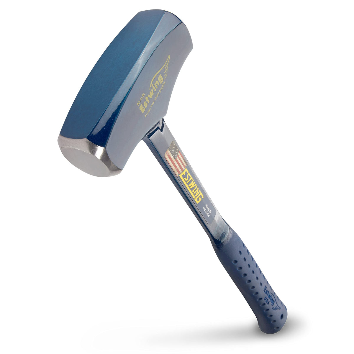 Estwing Big Blue drilling hammer head with forged one-piece steel for lasting durability.