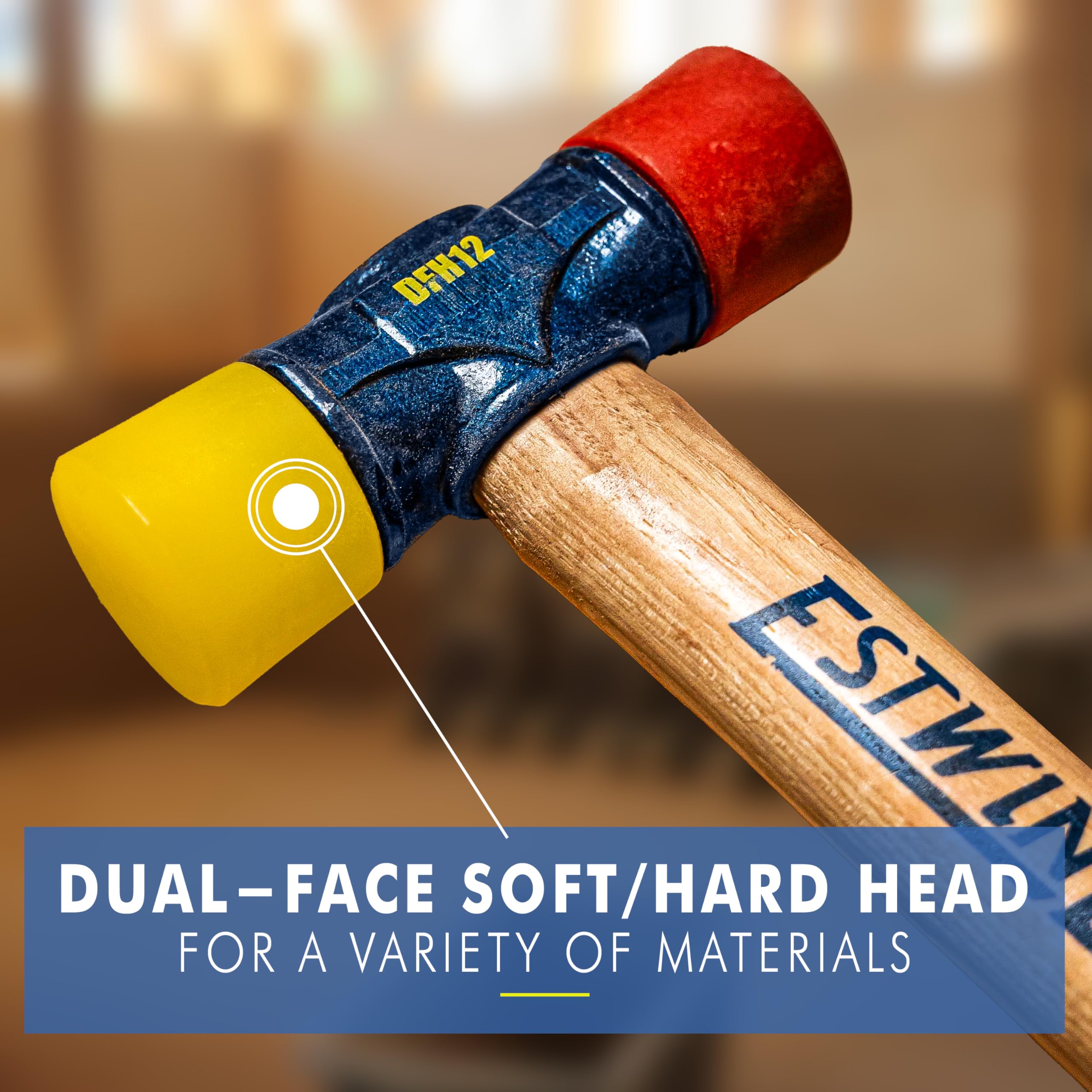Triple wedge construction anchors head to handle for lasting durability.