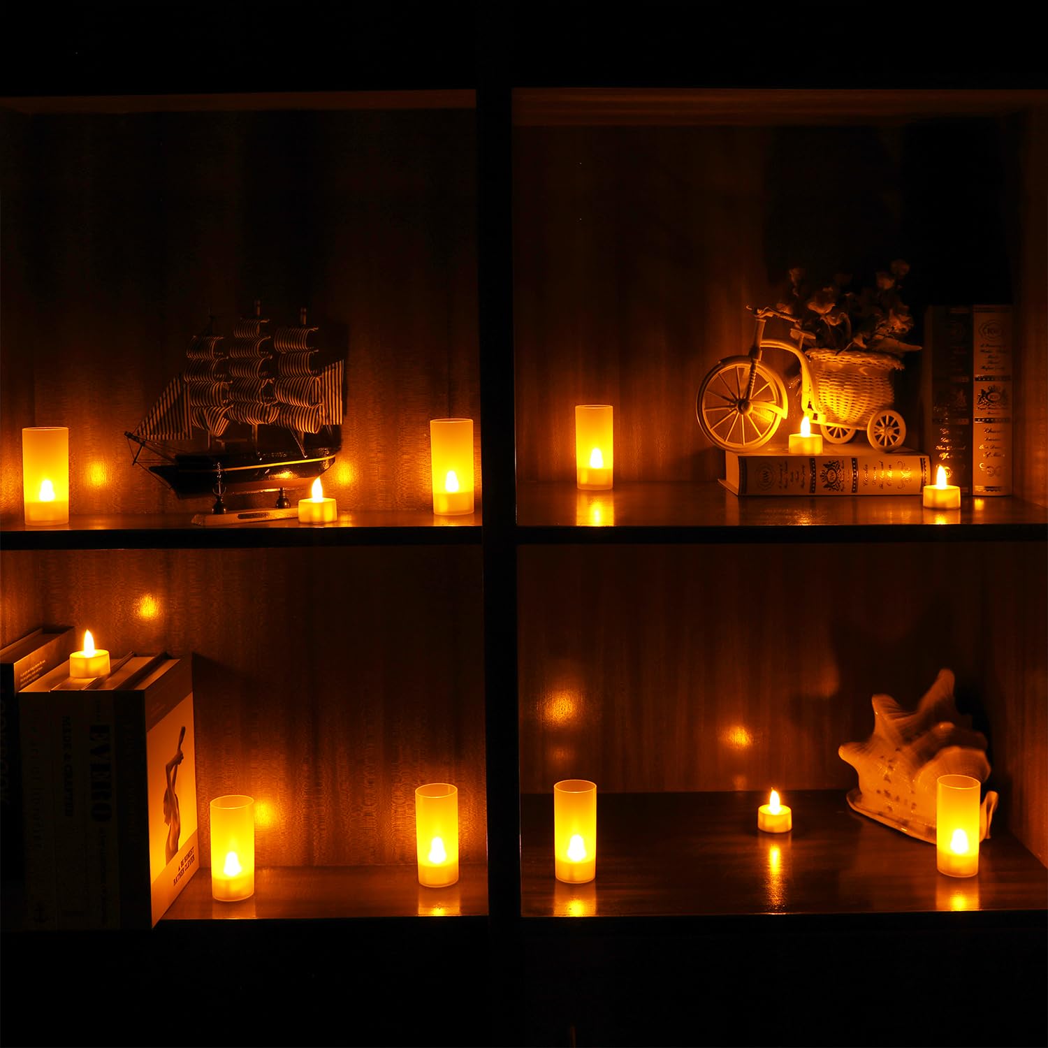 Esup 12-piece tealight set offers versatile lighting for weddings and events.