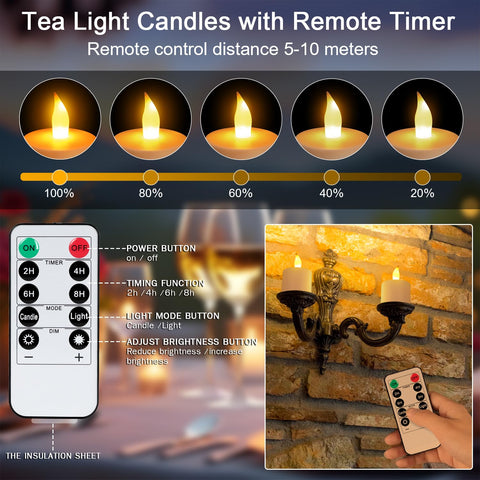 Esup flameless tea light with remote control for easy mood lighting