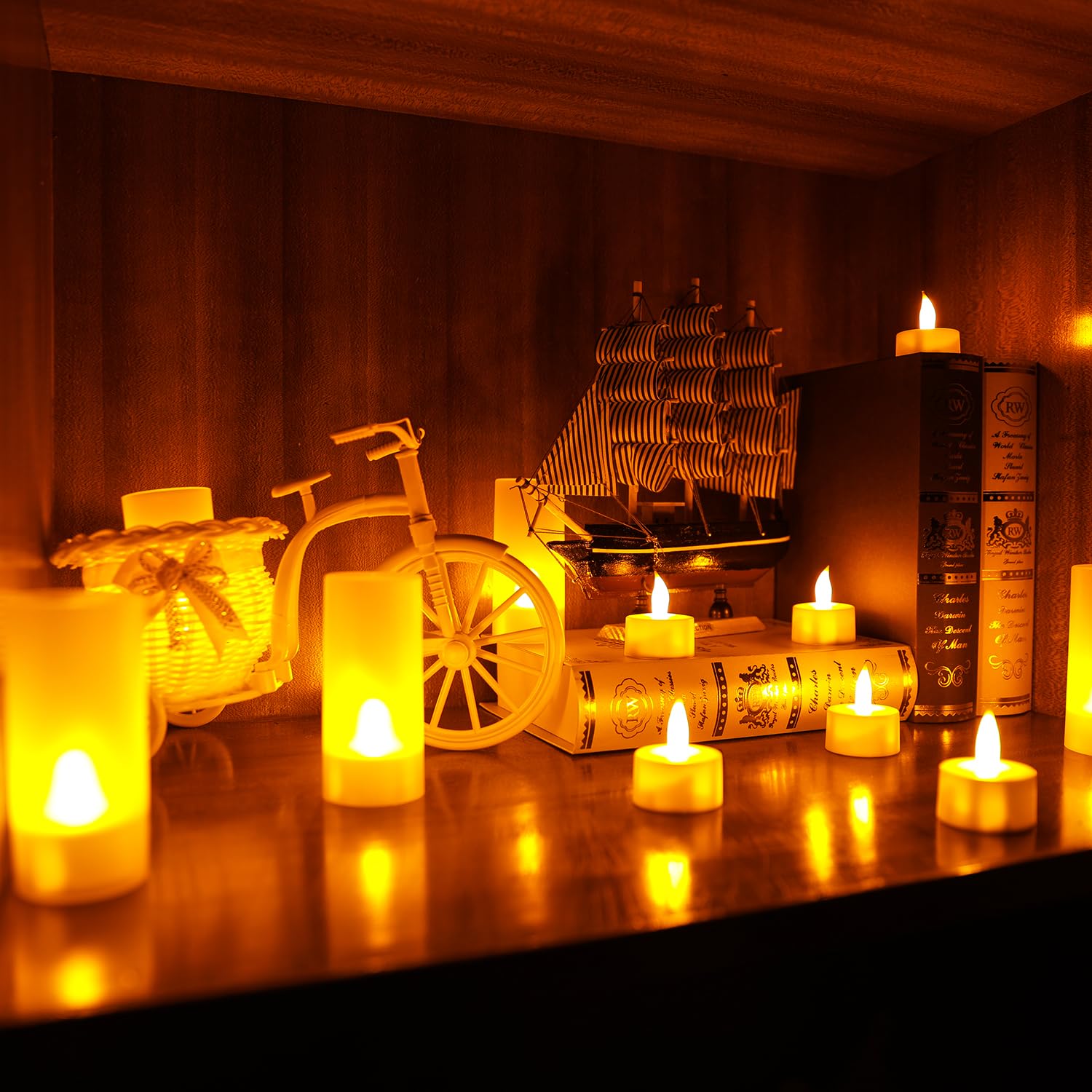 Esup frosted plastic holders elevate candle displays with a contemporary touch.
