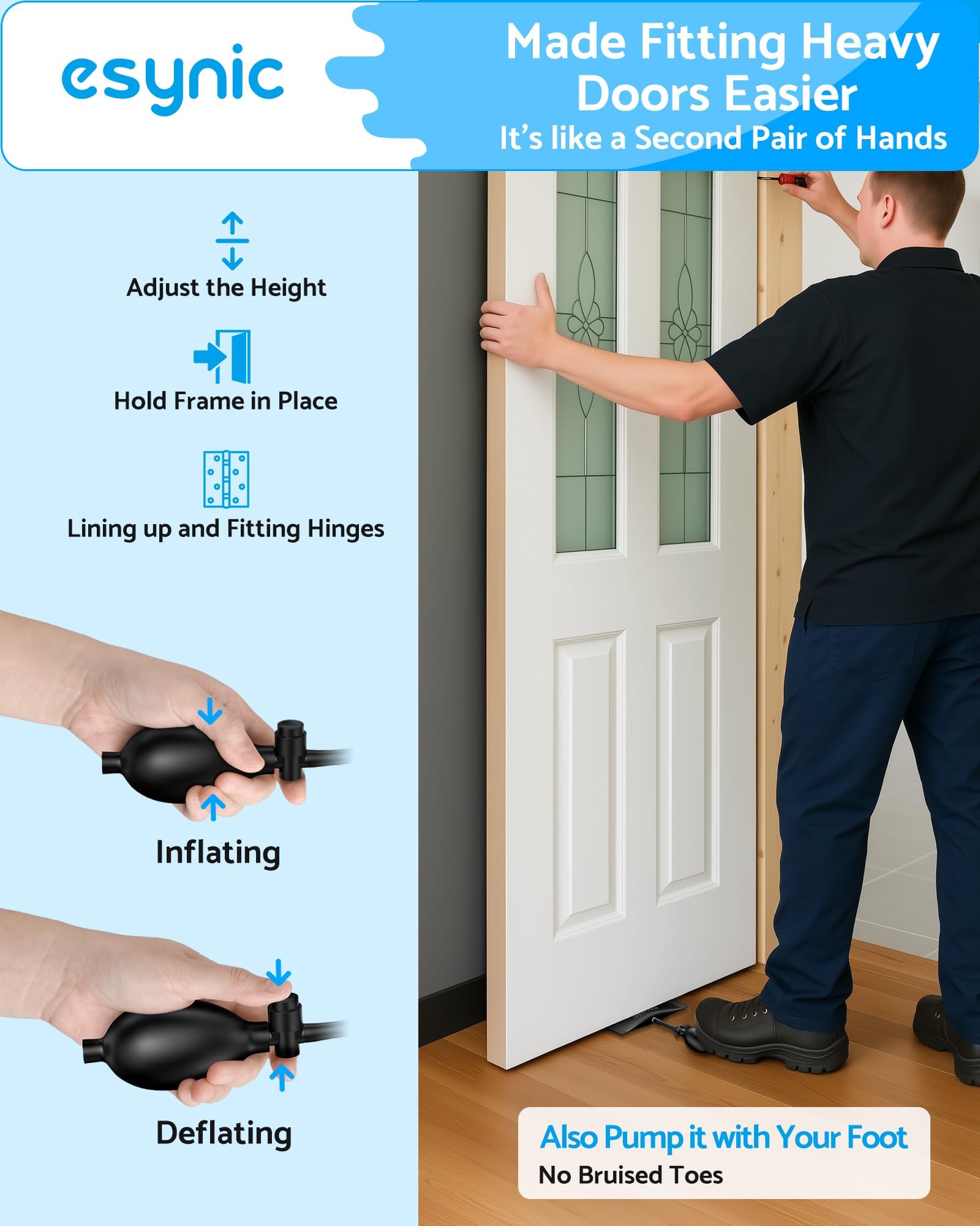 eSynic 2.4-inch lift height provides clear under-cabinet clearance.