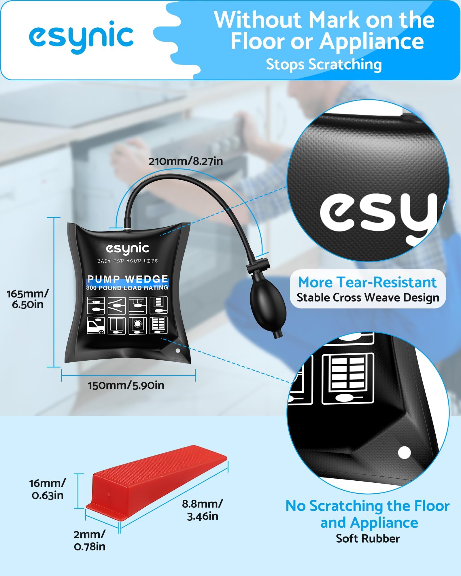 eSynic quick-release valve enables rapid deflation for faster installations.
