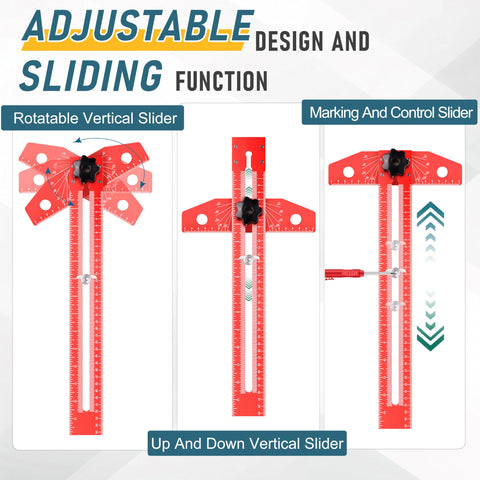 ETCYAOXIN sliding T-square ruler offers 18-inch measurement and straight-line accuracy