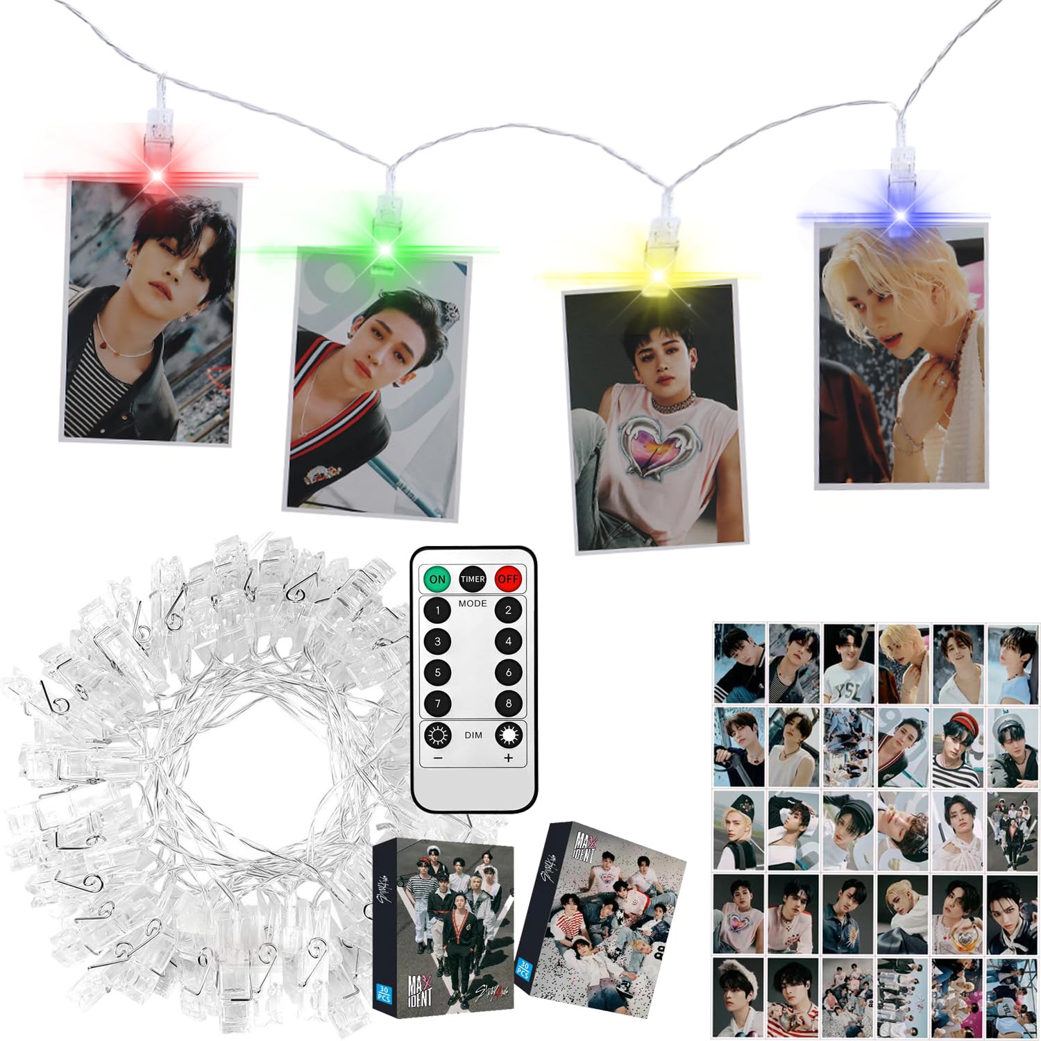 Etel Like Stray Kids LED clip light with 10ft length and 20 LEDs for bright ambiance.