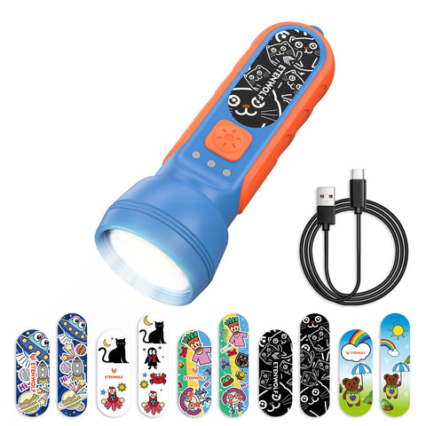 ETENWOLF L1 handheld flashlight with soft silicone grip for easy nighttime use.